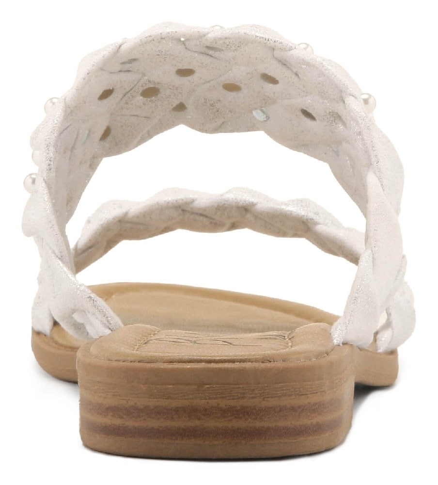 Blowfish Women\'s Wisher Casual Pearl Sandal - White Pearl