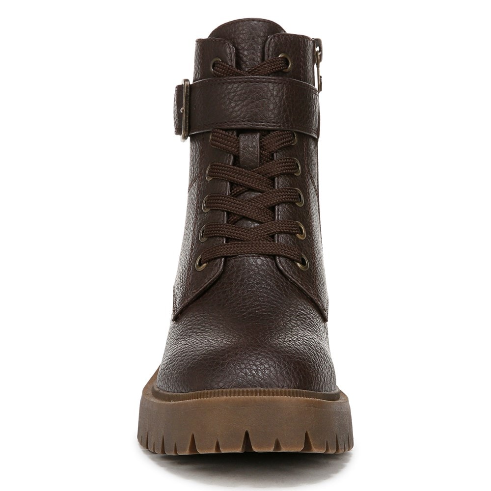 Blowfish Women\'s Jagger Combat Boot - Dark Brown Faux Leather