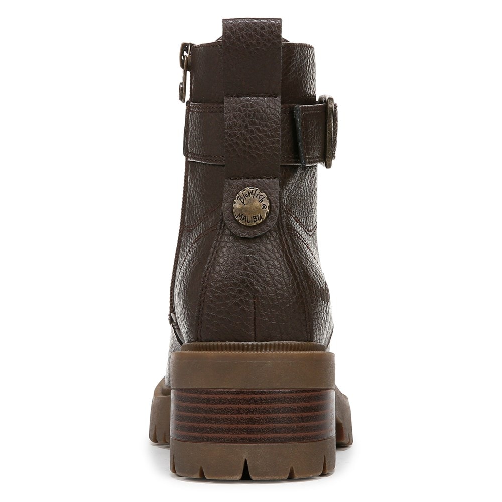 Blowfish Women\'s Jagger Combat Boot - Dark Brown Faux Leather