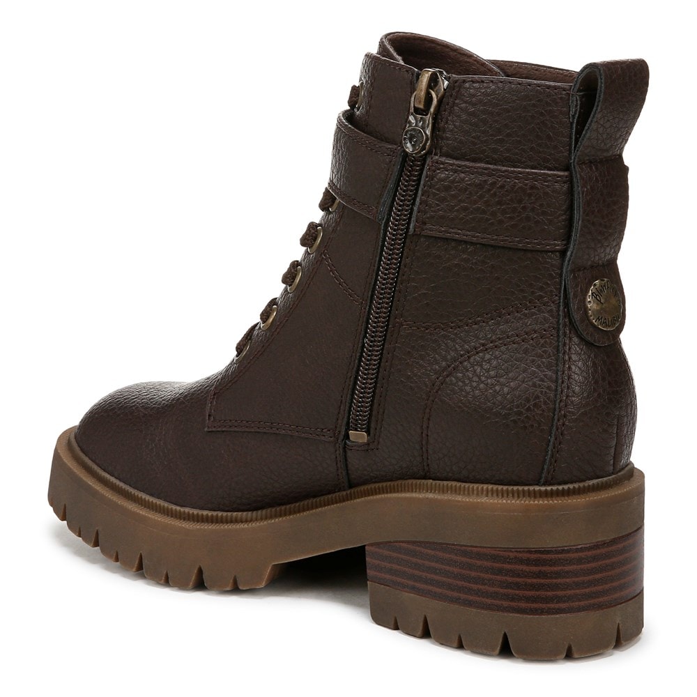 Blowfish Women\'s Jagger Combat Boot - Dark Brown Faux Leather