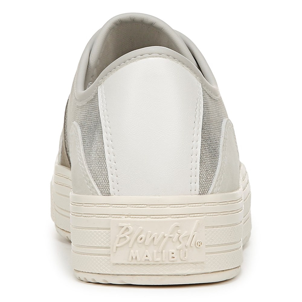Blowfish Women\'s Super Smile Slip On Sneaker - Silver Faux Leather/Faux Suede