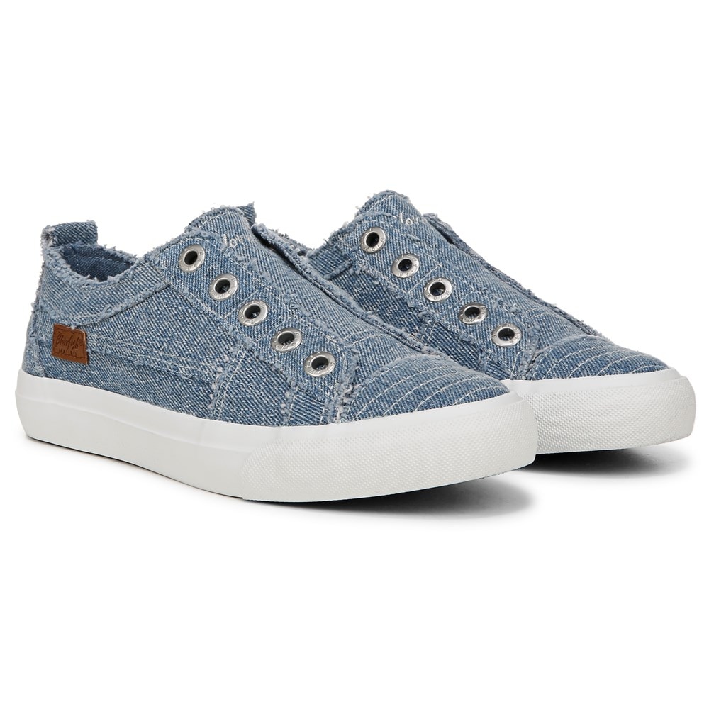 Blowfish Women's Play Slip On Sneaker - Light Stonewashed Denim