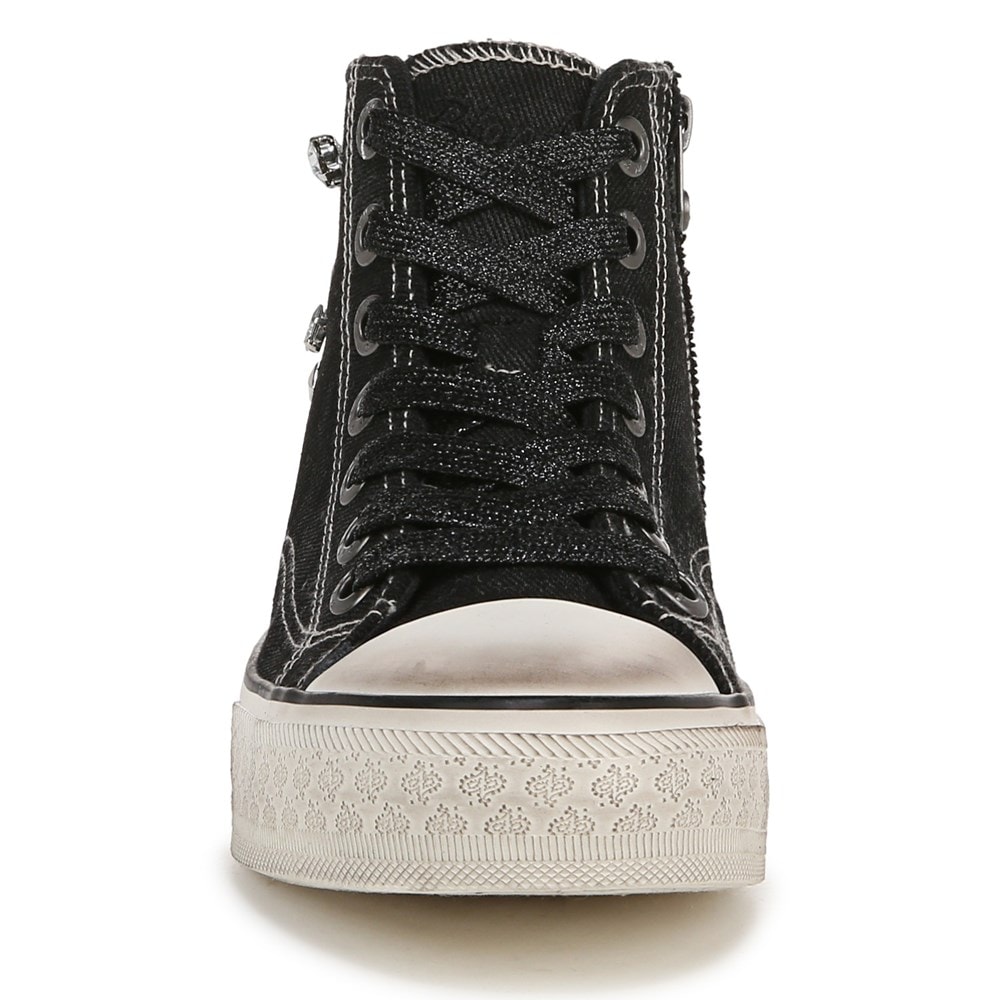 Blowfish Women\'s Kimber-Hi High Top Sneaker - Black Acid Wash Twill