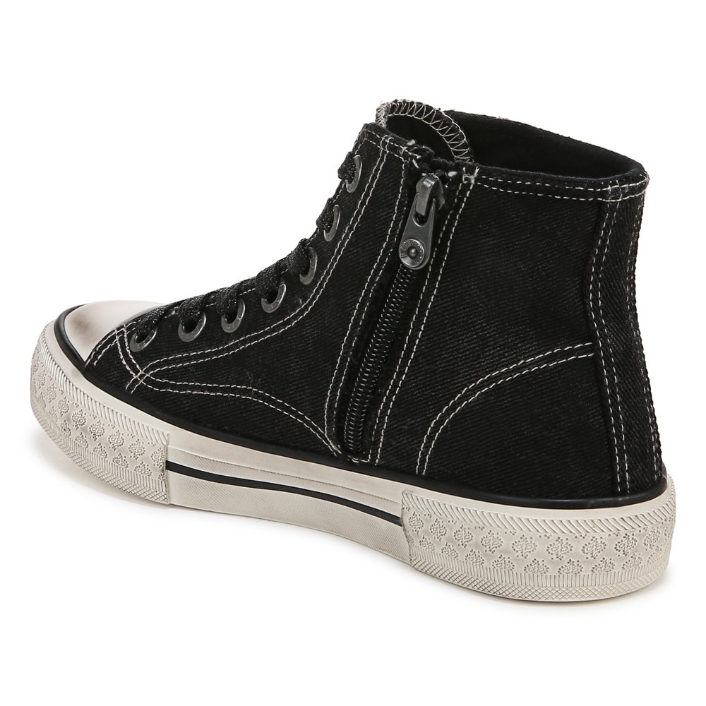 Blowfish Women\'s Kimber-Hi High Top Sneaker - Black Acid Wash Twill