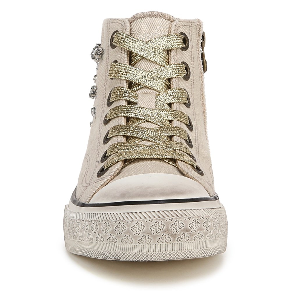 Blowfish Women\'s Kimber-Hi High Top Sneaker - Beige Acid Wash Twill