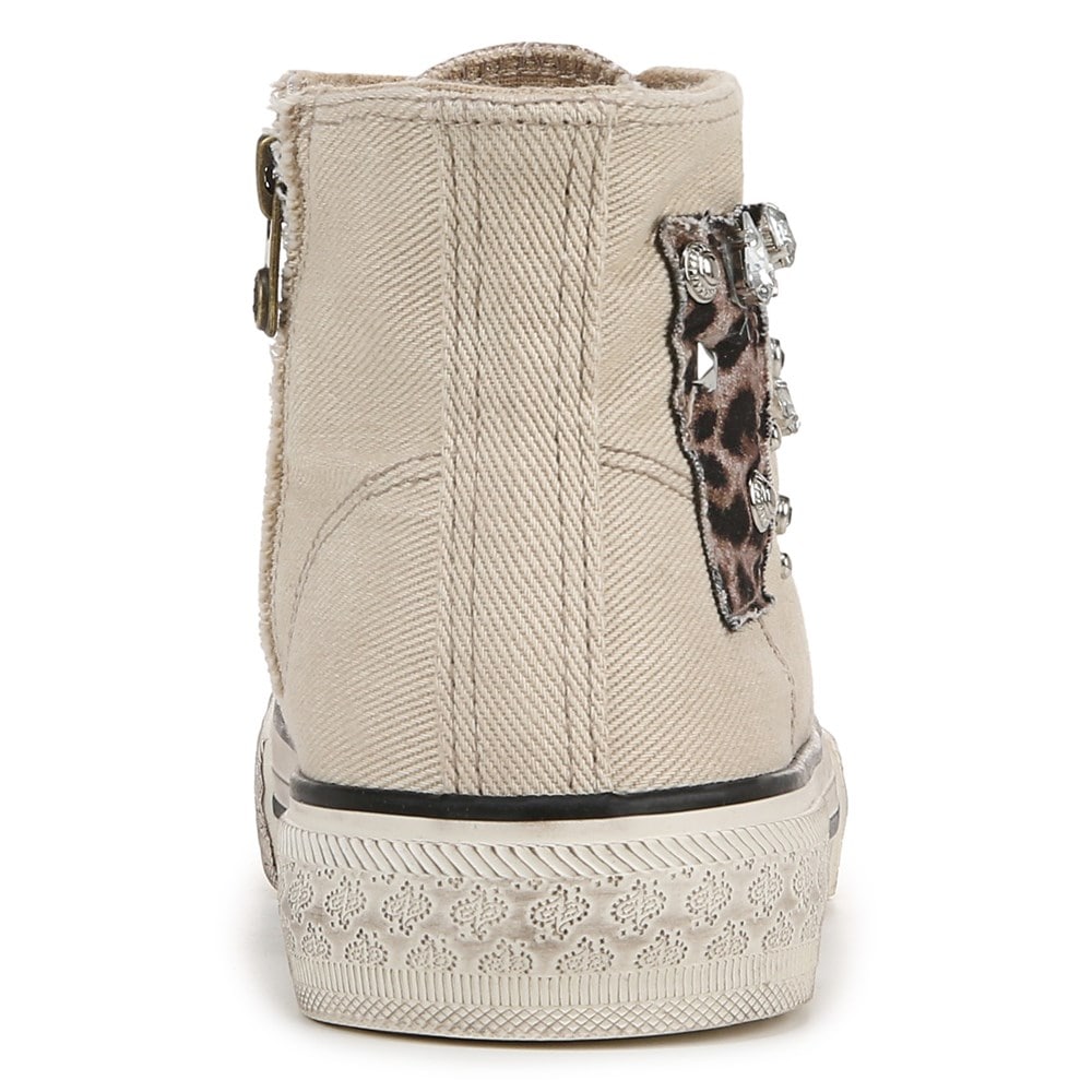 Blowfish Women\'s Kimber-Hi High Top Sneaker - Beige Acid Wash Twill