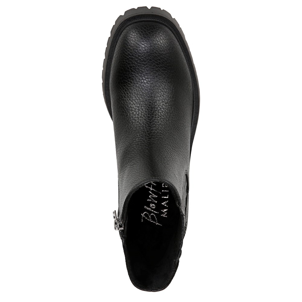 Blowfish Women\'s Joy Lug Sole Chelsea Bootie - Black Faux Leather
