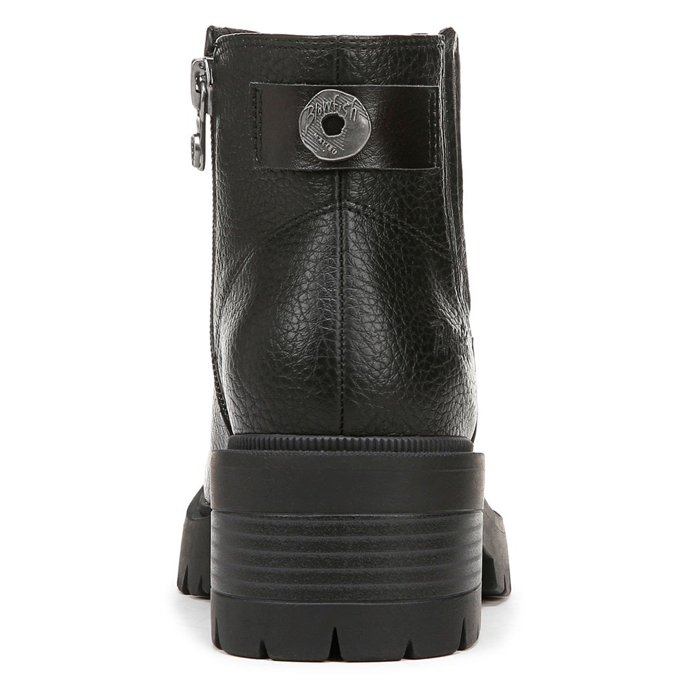 Blowfish Women\'s Joy Lug Sole Chelsea Bootie - Black Faux Leather