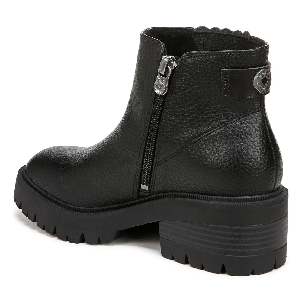 Blowfish Women\'s Joy Lug Sole Chelsea Bootie - Black Faux Leather