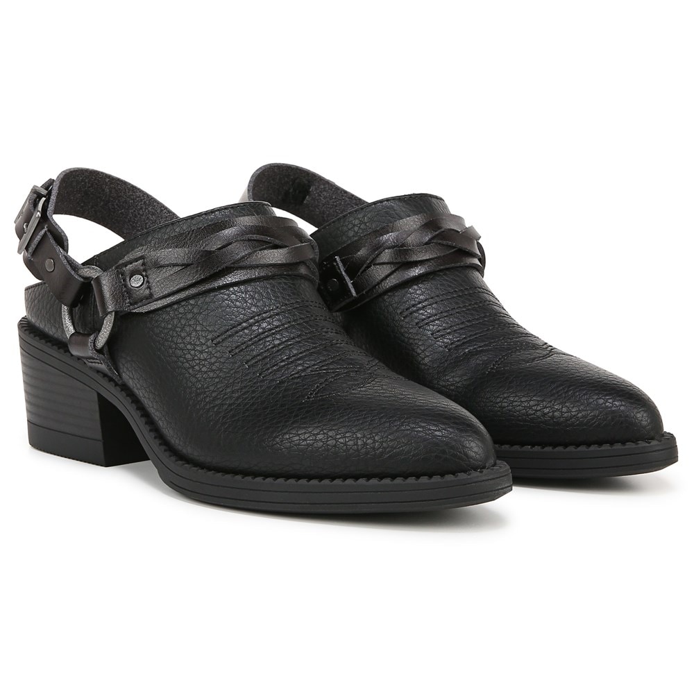 Blowfish Women's Robin Western Mule - Black Faux Leather