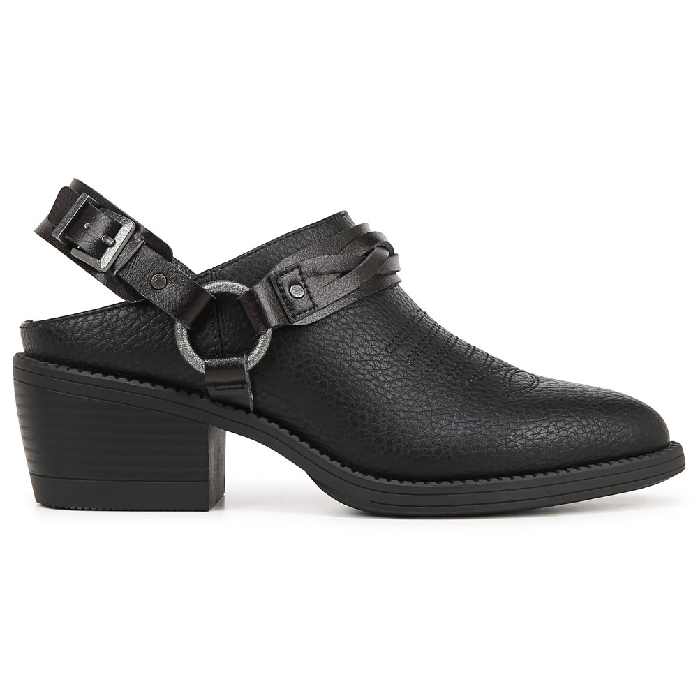 Blowfish Women\'s Robin Western Mule - Black Faux Leather