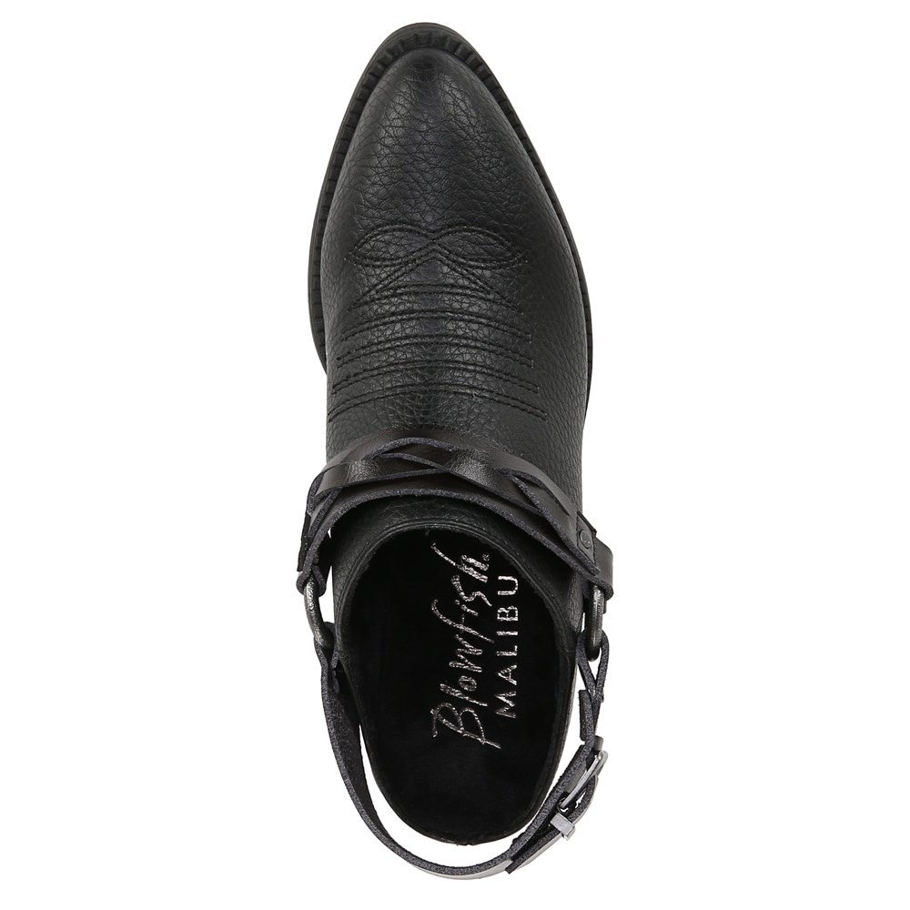 Blowfish Women\'s Robin Western Mule - Black Faux Leather