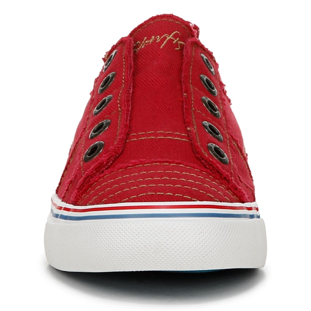 Blowfish Women\'s Play Slip On Sneaker - Jester Red Twill Fabric