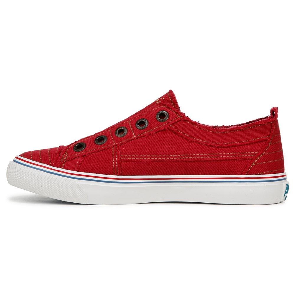 Blowfish Women\'s Play Slip On Sneaker - Jester Red Twill Fabric