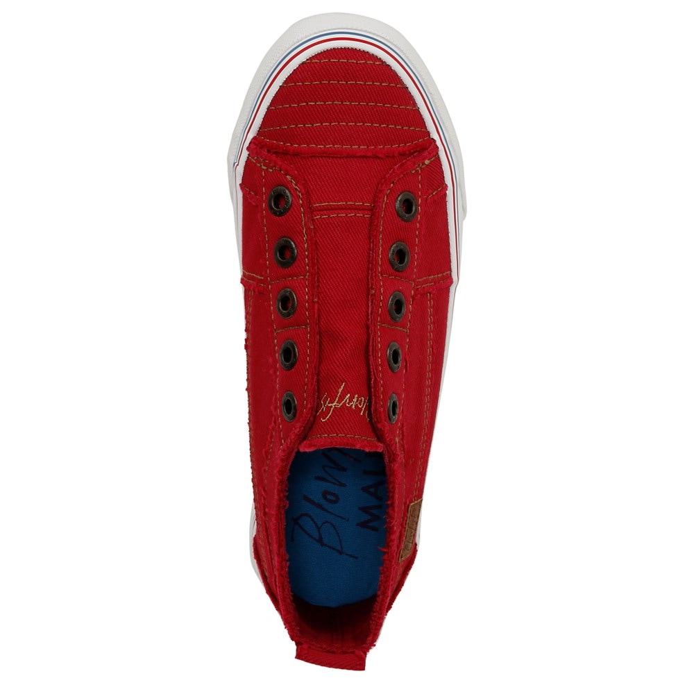 Blowfish Women\'s Play Slip On Sneaker - Jester Red Twill Fabric