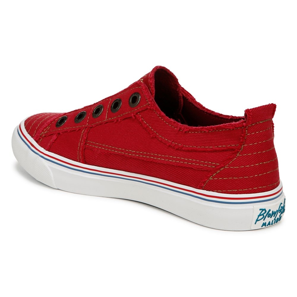 Blowfish Women\'s Play Slip On Sneaker - Jester Red Twill Fabric