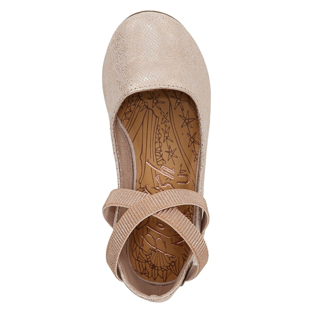 Blowfish Kids\' Pixi Ballet Flat Little/Big Kid - Rose Gold Reptile Faux Leather