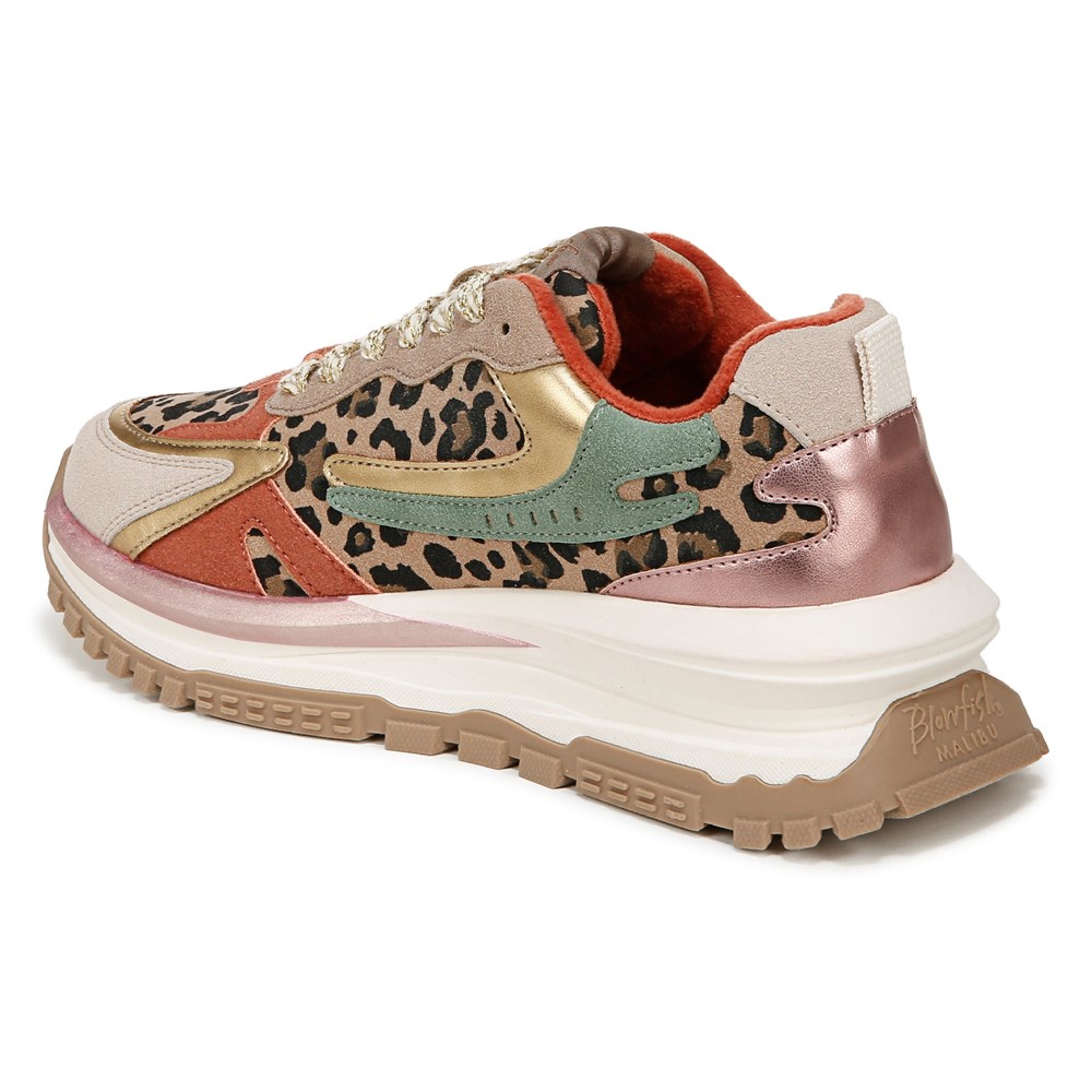 Blowfish Women\'s Leo Retro Lace Up Sneaker - Leopard Multi