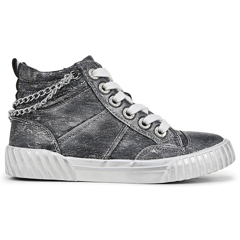 Blowfish Kids\' Wanderly-K High Top Sneaker Little/Big Kid - Black Distressed Faux Leather