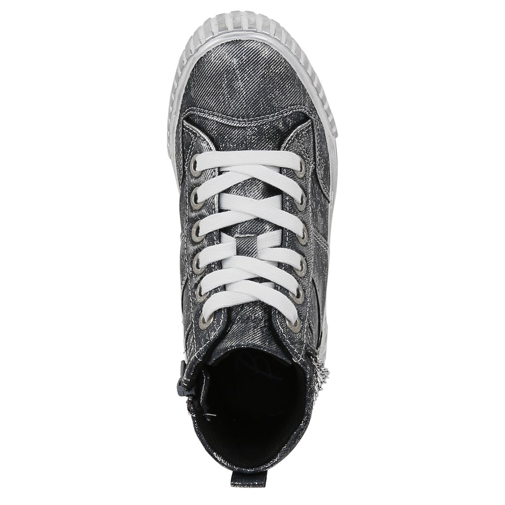 Blowfish Kids\' Wanderly-K High Top Sneaker Little/Big Kid - Black Distressed Faux Leather