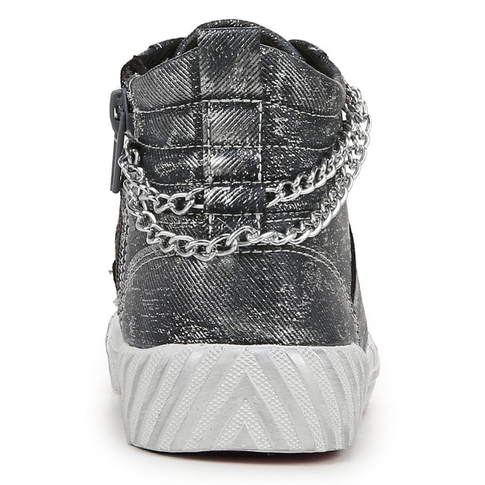 Blowfish Kids\' Wanderly-K High Top Sneaker Little/Big Kid - Black Distressed Faux Leather