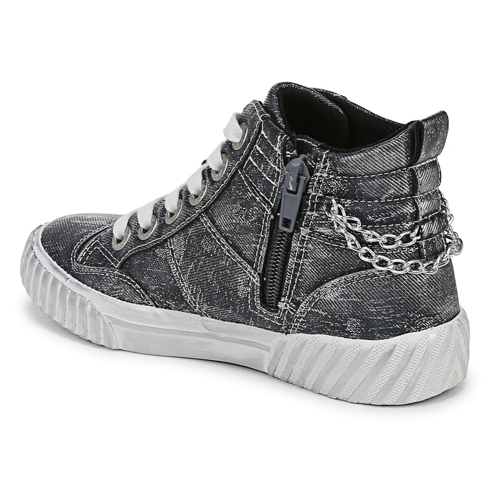 Blowfish Kids\' Wanderly-K High Top Sneaker Little/Big Kid - Black Distressed Faux Leather