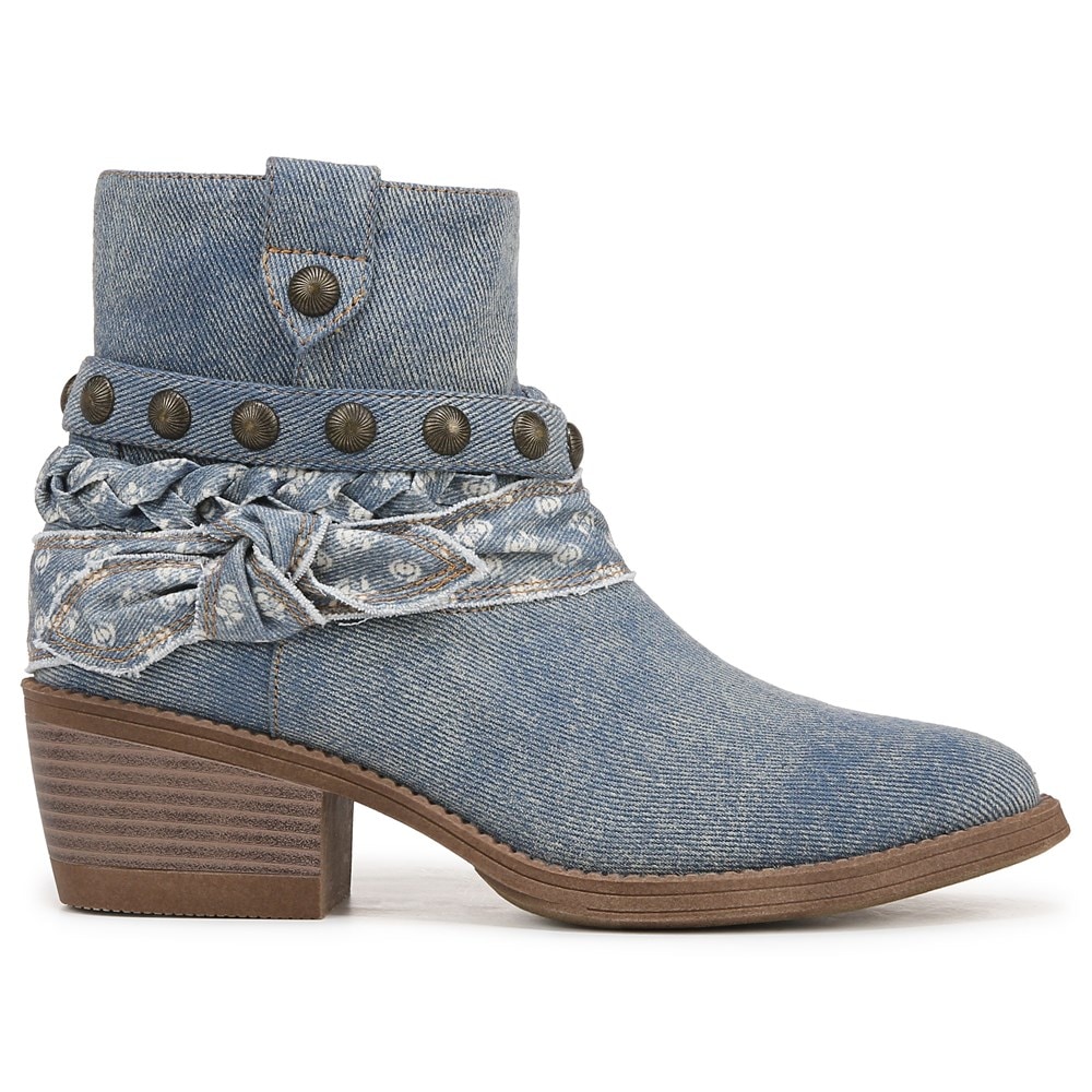 Blowfish Women\'s Rally Western Bootie - Denim Blue Fabric