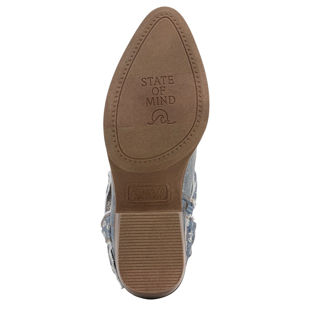 Blowfish Women\'s Rally Western Bootie - Denim Blue Fabric