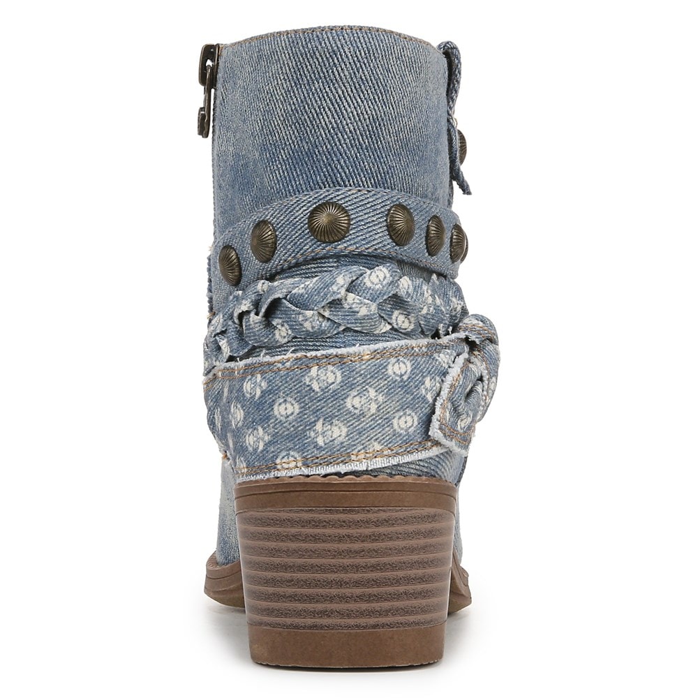 Blowfish Women\'s Rally Western Bootie - Denim Blue Fabric
