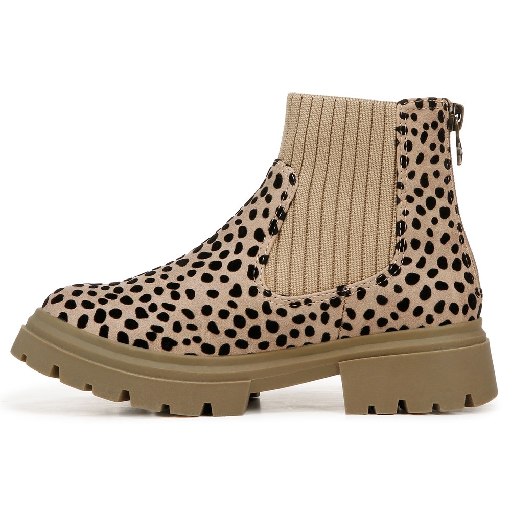 Blowfish Kids\' Chassy-K Chelsea Boot Little/Big Kid - Sand Leopard Fabric