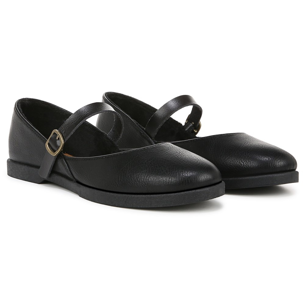 Blowfish Women's Empower Mary Jane Flat - Black Faux Leather