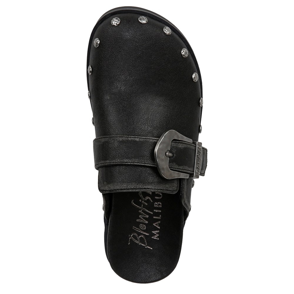 Blowfish Women\'s Skylar Mule - Black Distressed Faux Leather
