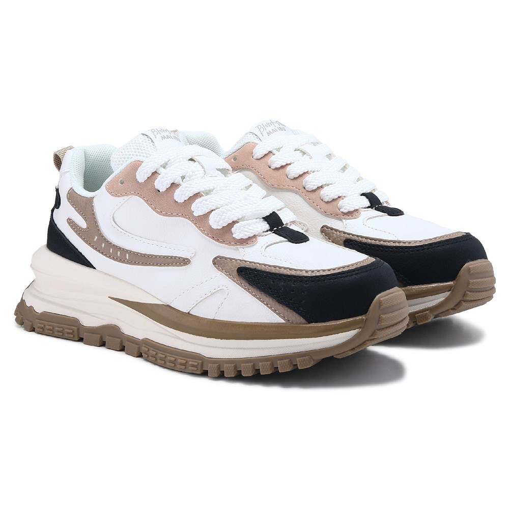 Blowfish Women's Leo Retro Lace Up Sneaker - White/Black/Taupe