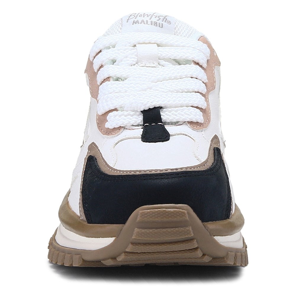 Blowfish Women\'s Leo Retro Lace Up Sneaker - White/Black/Taupe